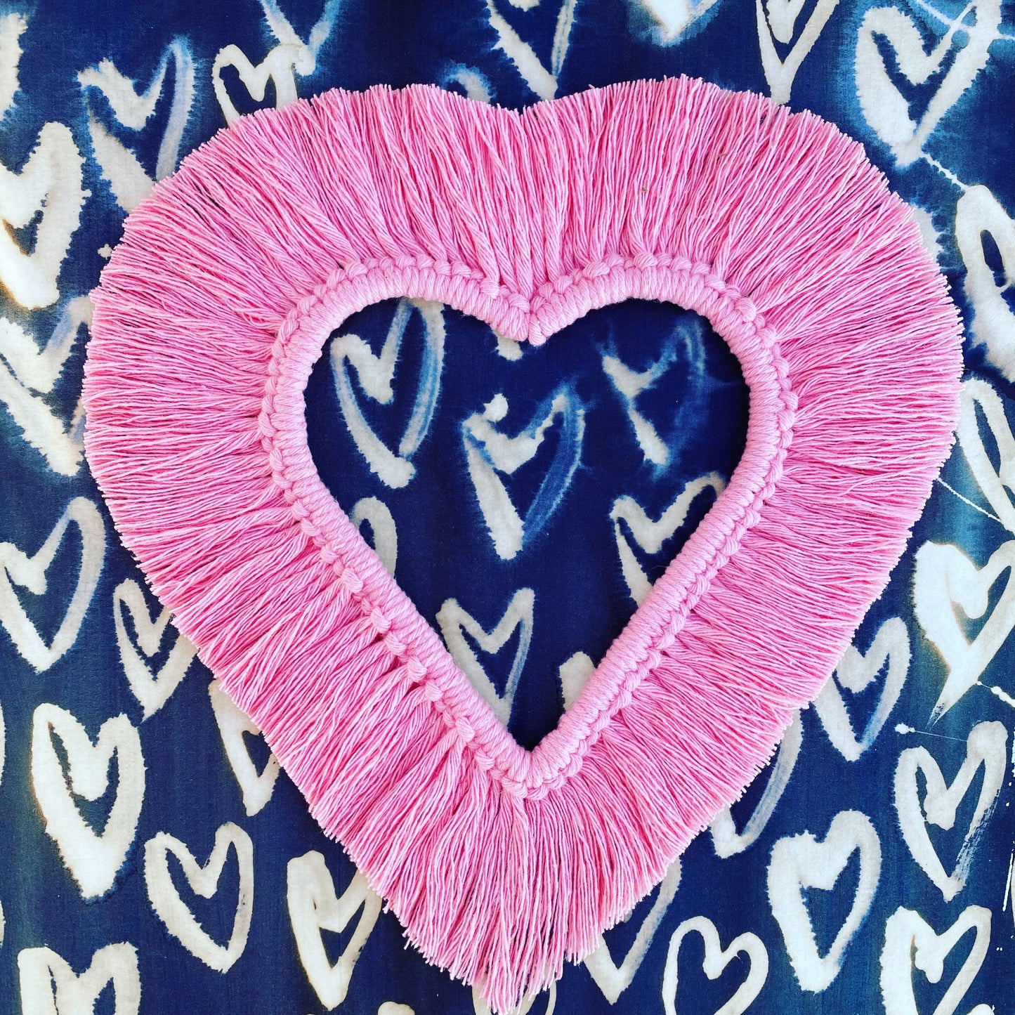 In the pink macrame heart